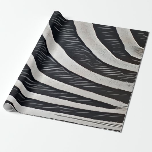 Zebra Fur Schwarz-Weiß-Design für Tierlover Geschenkpapier (Ungerollt)
