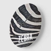 Zebra Fur Schwarz-Weiß-Design für Tierlover Große Wanduhr (Winkel)