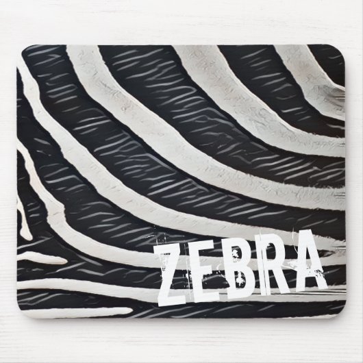 Zebra Fur Schwarz-Weiß-Design für Tierlover Mousepad (Vorne)