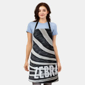 Zebra Fur Schwarz-Weiß-Design für Tierlover Schürze (Getragen)