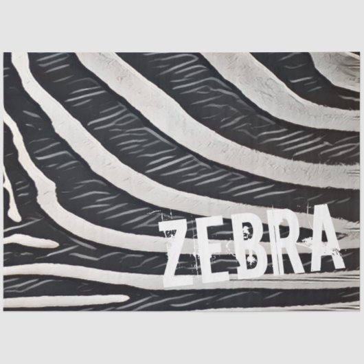 Zebra Fur Schwarz-Weiß-Design für Tierlover Seidenpapier (Vorderseite)