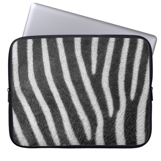 Zebra Fur Tiermuster Laptopschutzhülle (Vorderseite)