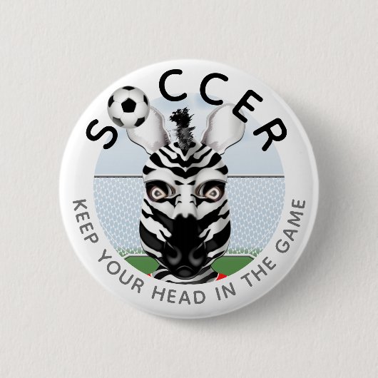 Zebra Fußball  Button (Vorderseite)