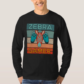 Zebra Gamer Afrika Gaming Spiel Tier Zebra T-Shirt