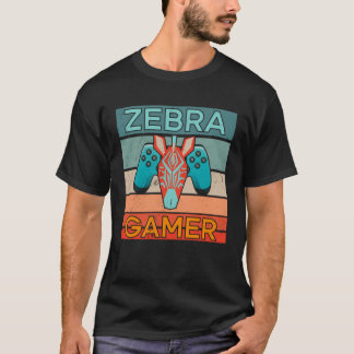 Zebra Gamer Afrika Gaming Spiel Tier Zebra T-Shirt