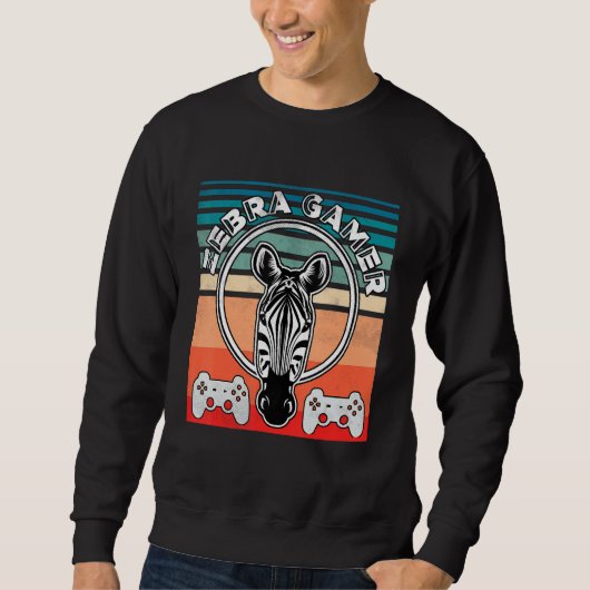 Zebra Gamer Can't Hear You I'm Gaming Zebra Gamer Sweatshirt (Vorderseite)