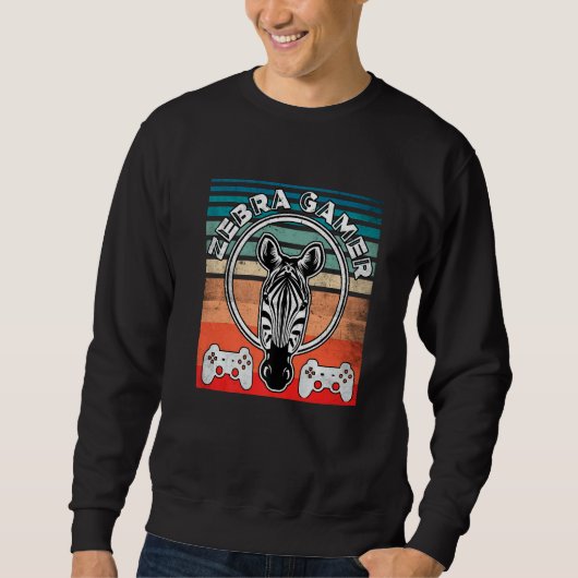 Zebra Gamer kann dich nicht hören, ich spiele Zebr Sweatshirt (Vorderseite)