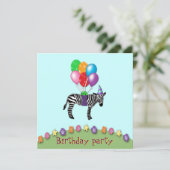 Zebra Geburtstag Einladung (Stehend Vorderseite)