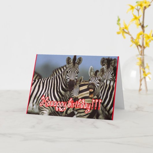Zebra Geburtstag Karte (Gelbe Blume)