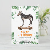 Zebra-Geburtstagsdusche Dankeskarte (Stehend Vorderseite)