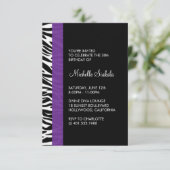 Zebra-Geburtstagsparty Einladung (Stehend Vorderseite)