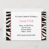 Zebra-Geburtstagsparty Einladung (Vorderseite)