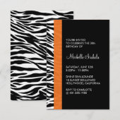 Zebra-Geburtstagsparty Einladung (Vorne/Hinten)