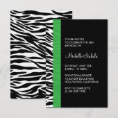 Zebra-Geburtstagsparty Einladung (Vorne/Hinten)
