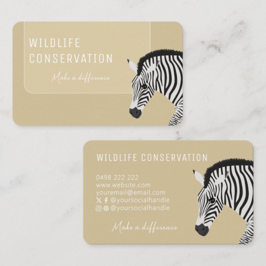 Zebra-Gelb Visitenkarte (Vorne/Hinten)