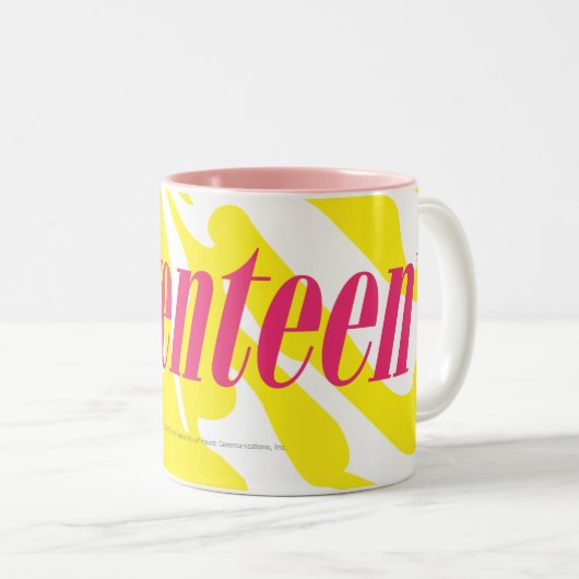 Zebra-Gelb Zweifarbige Tasse (VorderseiteRechts)