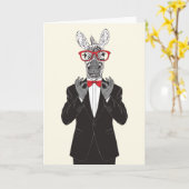 Zebra Gentleman Karte (Gelbe Blume)