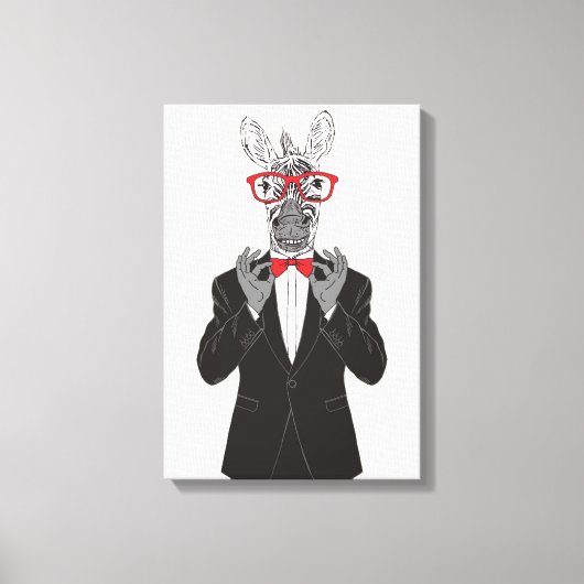 Zebra Gentleman Leinwanddruck (Vorderseite)