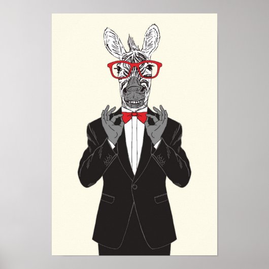 Zebra Gentleman Poster (Vorne)