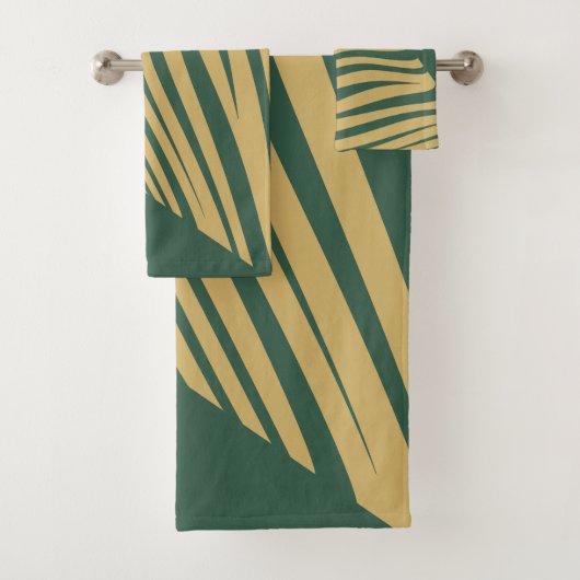 Zebra, geometrisch cyan & beige badhandtuch set (Insitu)