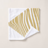 Zebra, geometrisch weiß und beige badhandtuch set (Waschlappen)