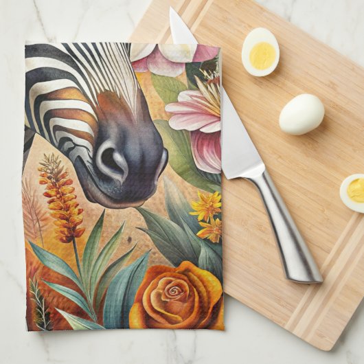 Zebra Geschirrtuch (Viertel Falte)