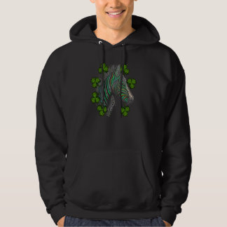 Zebra-Gesicht-Kopf-Mandala-Irische-Kleeblatt-C-St. Hoodie