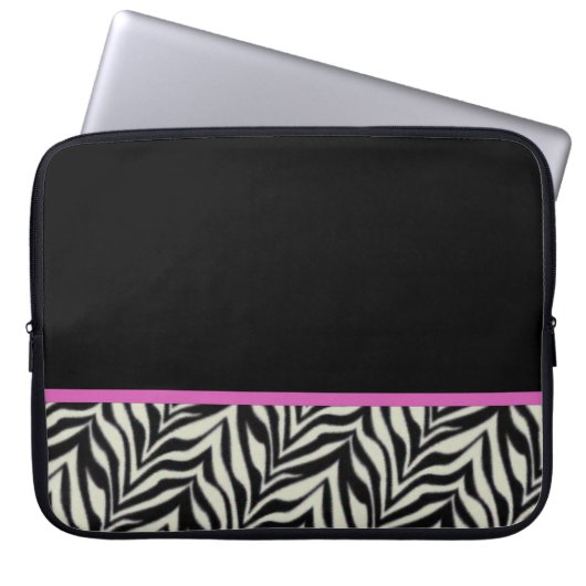 Zebra getrimmte Laptop-Tasche Laptopschutzhülle (Vorderseite)