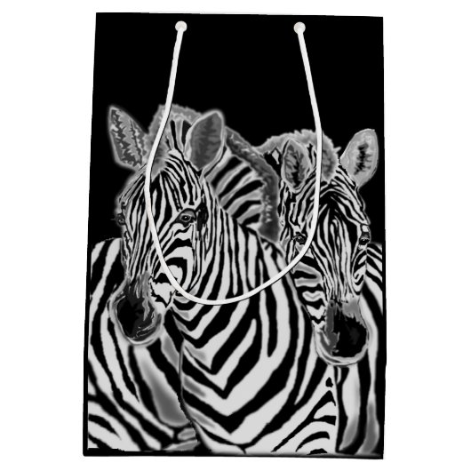 Zebra Gift Bag Mittlere Geschenktüte (Rückseite)