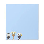 Zebra-Giraffe Kuh Cartoon Kinder Notizblock (Vorderseite)