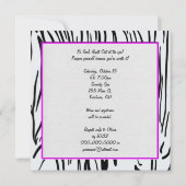 Zebra Girls Night Out Einladung (Rückseite)