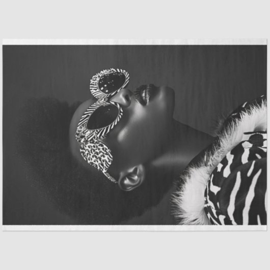 Zebra Glam Rock Star Decoupage Seidenpapier (Vorderseite)