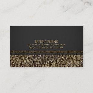 Zebra Glanz Pailletten Glam Chic Empfehlen Sie ein Empfehlungskarte