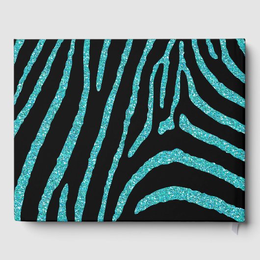 Zebra Glitzer Bat Mitzvah Guestbook Gästebuch (Rückseite)