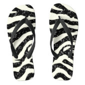 Zebra Glitzer Stripes Flats Badesandalen (Fußbett)