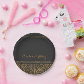 Zebra Glitzernde Pailletten Glam Chic Moderne Part Pappteller (Party)