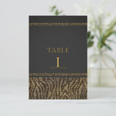 Zebra Glitzernde Pailletten Glam Chic Tischnummern (Stehend Vorderseite)