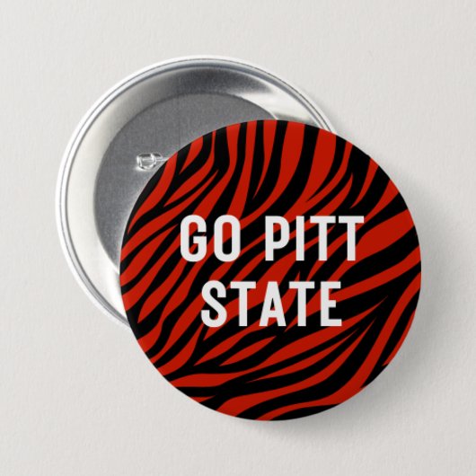 Zebra Go Pitt Staat Button (Vorne & Hinten)