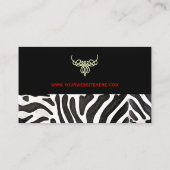 Zebra Grand Piano ~ Business Card Visitenkarte (Rückseite)