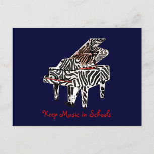 Zebra Grand Piano ~ Postkarte / Einladung