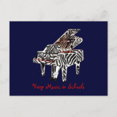 Zebra Grand Piano ~ Postkarte / Einladung (Vorderseite)