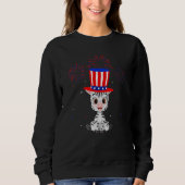 Zebra Graphic Red White Blue Fireworks Dekoration  Sweatshirt (Vorderseite)