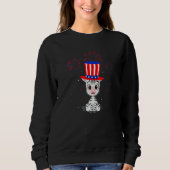 Zebra Graphic Red White Blue Fireworks Dekoration Sweatshirt (Vorderseite)