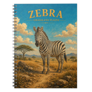 Zebra Grasland Ebenen Aquarell GeoSaga Notizblock