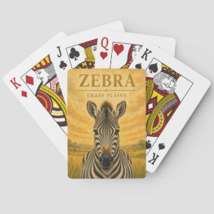 Zebra-Grassebenen-Wildlife Spielkarten
