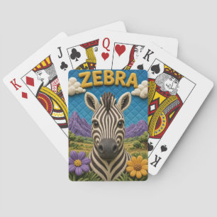 Zebra Grassteppe Modern KlayKoo Spielkarten