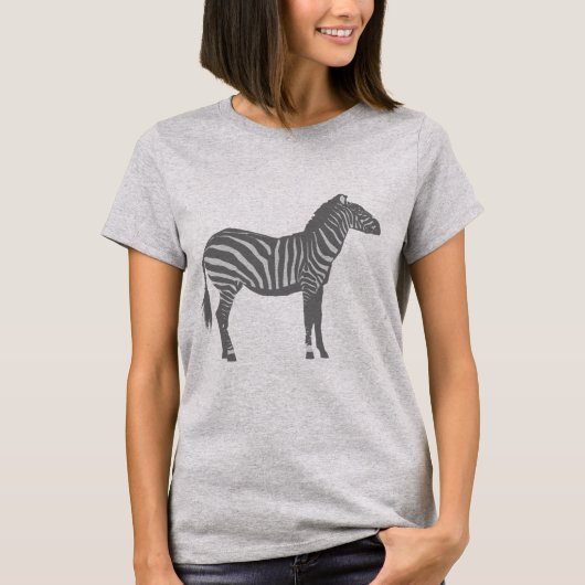 Zebra - Grauschattierungen T-Shirt (Vorderseite)