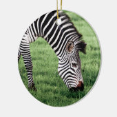 Zebra Grazing Keramik Ornament (Links)