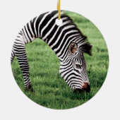 Zebra Grazing Keramik Ornament (Hinten)