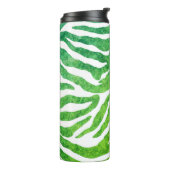 Zebra green print Thermal Tumbler Thermosbecher (Nach links gedreht)